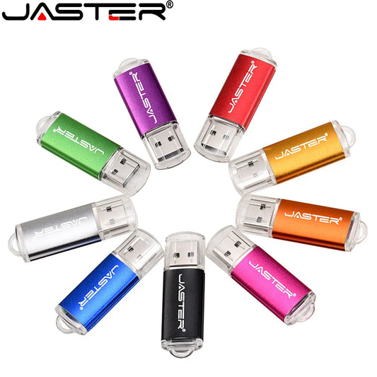 JASTER High-speed USB 2.0 Flash Drive Mini Plastic Pendrive 128MB 4GB 16GB 32GB 64GB 128GB with Keychain Memory Stick Pen Drive