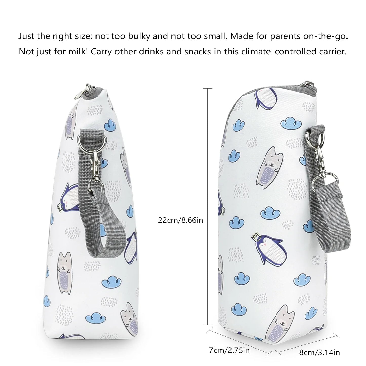 Baby Bottle Bag Portable Mother Feeding Bottle Warmer Baby Feeding Aluminum Mold Insulation Outing Stroller Hanging Bag