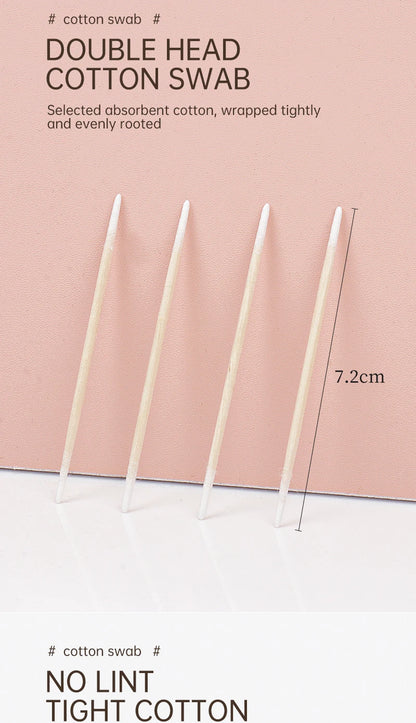 100/300Pcs, Double Head Cotton Swab, Women Makeup, Cotton Buds Tip For Medical Wood Sticks, Nose Ears Cleaning Health Care Tools