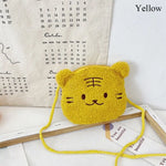 New Cartoon Bear Girls Plush Shoulder Bag Autumn Winter Cute Kids Messenger Bag