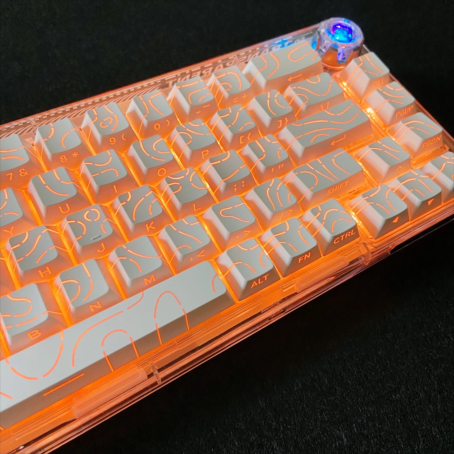 Contour Lines Translucent Keycaps Side Engraving Cherry Profile Black White Key Cap 60 70 80 90 100 Layout Mechanical Keyboard