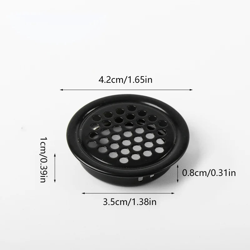 1Pc, Round Stainless Steel  Ventilation Cover, Louver Air Vent Grill Mesh Hole Cover For Wardrobe Cabinet, Furniture Accessories