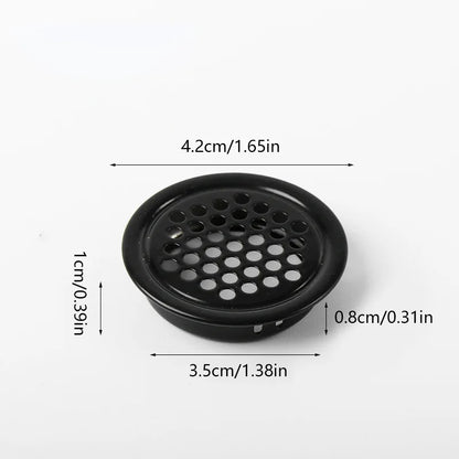 1Pc, Round Stainless Steel  Ventilation Cover, Louver Air Vent Grill Mesh Hole Cover For Wardrobe Cabinet, Furniture Accessories