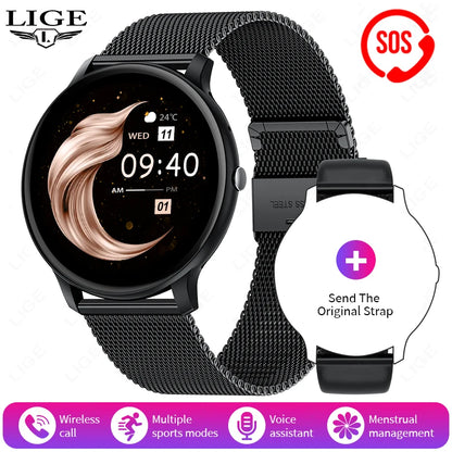 LIGE New Smart Watch Women, Bluetooth Call Sports Fitness Watches, Heart Rate Health Monitor Smartwatch Ladies For Android iOS