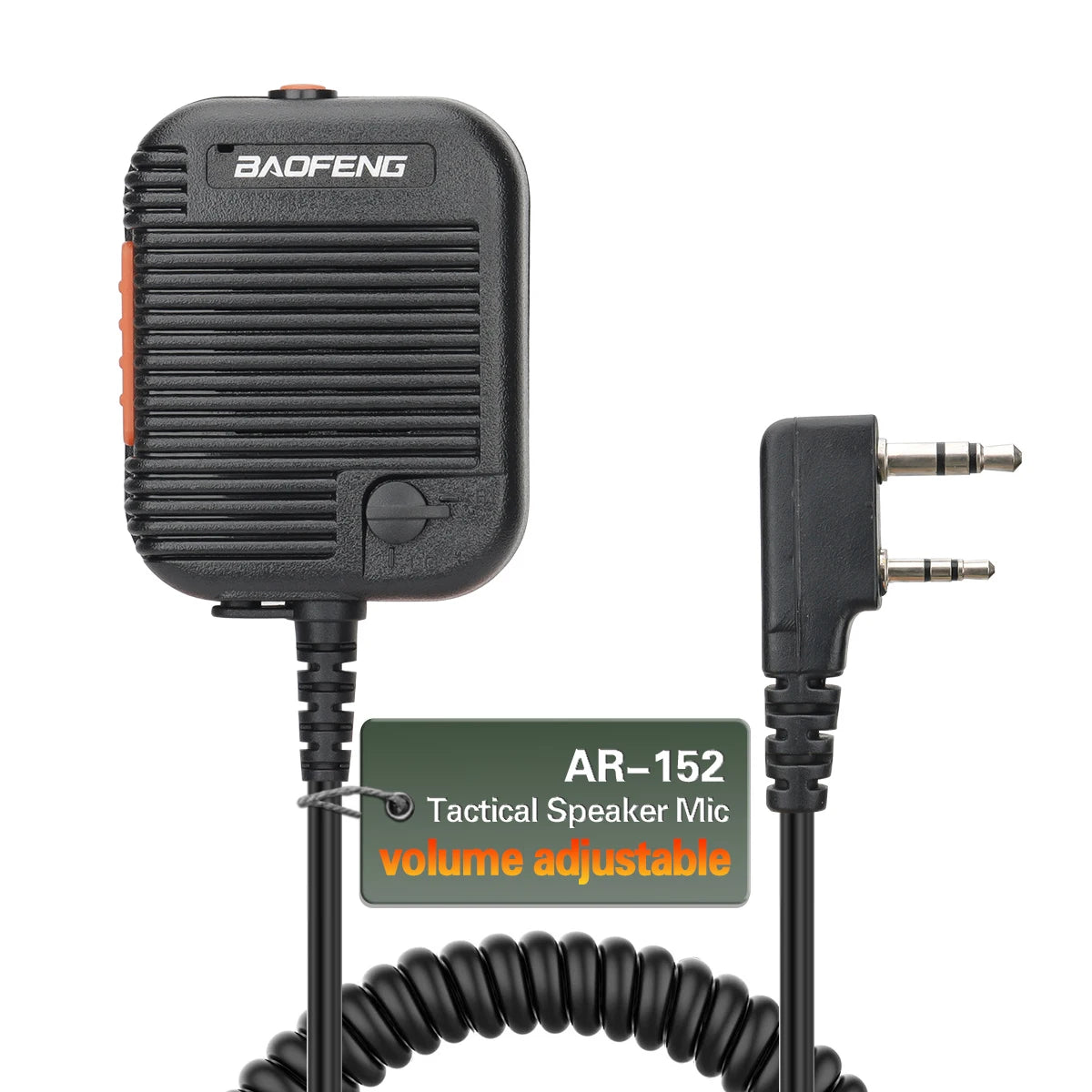 Baofeng AR-152 Tactical Remote Speaker Mic K Plug 2 Pin Volume Adjustable For AR-152 UV-5R UV-25 PRO Walkie Talkie Two Way Radio
