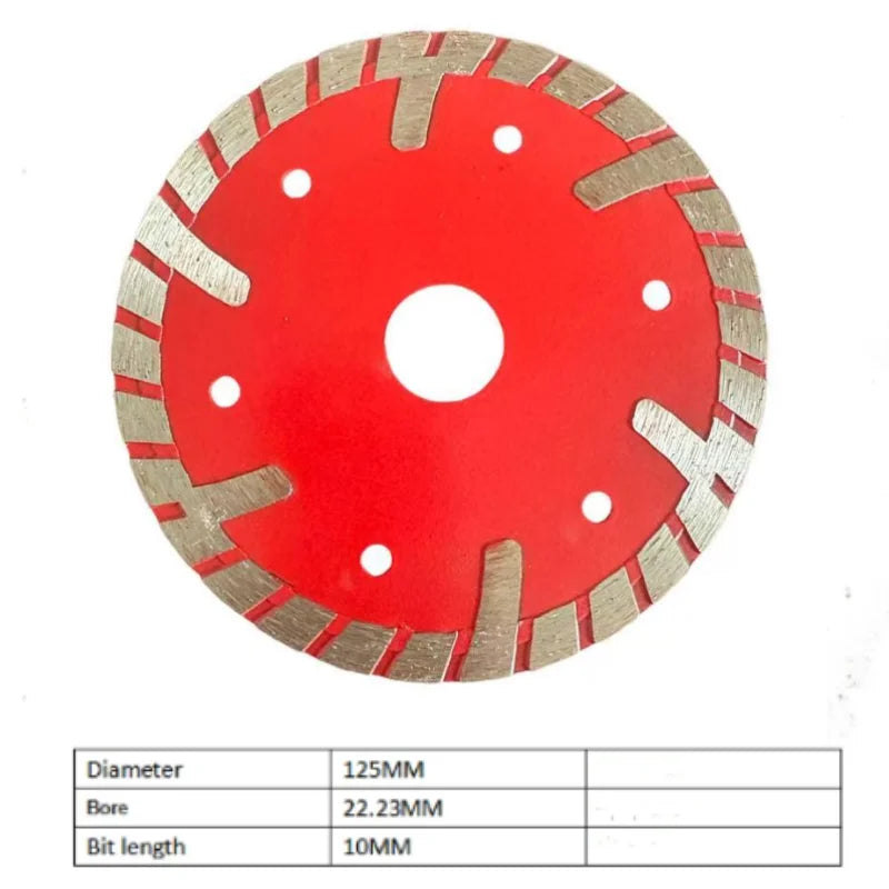 1Pc, Diamond Dry Cutting Blade Disc, Porcelain Ceramic Tile, Turbo Thin Cutting, Marble Concrete Sandstone, 105 115 125mm