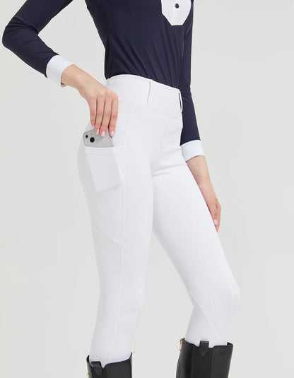 Spring and Summer Women's Knitted High-Stretch Slim-Fit Silicone Grip Riding Pants, Breathable