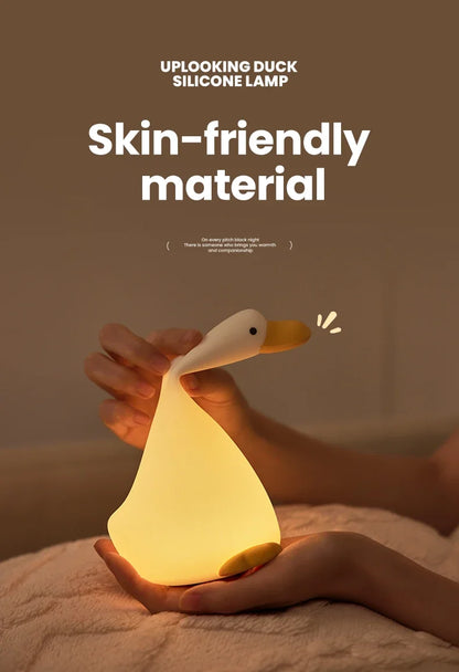 Rechargeable LED Night Light Cute Duck Silicone Patting Lamp Nursery Children Nightlights Home Bedside Room Decor Birthday Gift