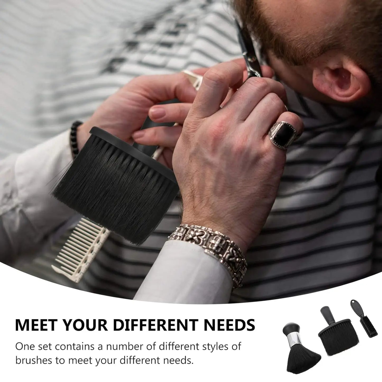 2/3-piece Neck Dust Collector Hair Cleaning Brush for Hairdressers Neck Dust Collector Hairdresser Salon Blade Clean Brush Tool