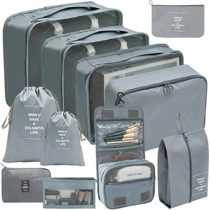 11 PCS/Set Travel Storage Bag Clothes Organizer Bags Luggage Suitcase Organizer Waterproof Wash Bag Clothes Storage Ziplock Bag