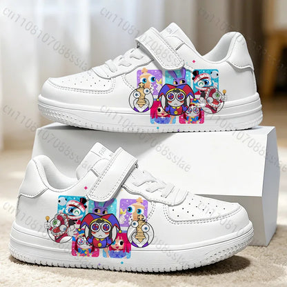 Amazing Digital Circus Pattern Girls Boys Teenager Student Kids Comfortable Non-slip White Lovely Print Casual Sneakers Gift
