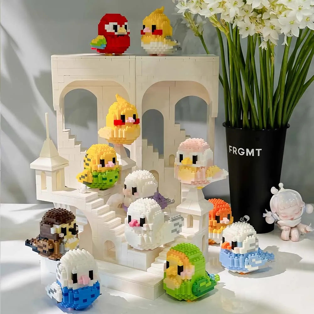 Moe Bird Series Building Block Toys Assembly, Tabletop Ornaments, Children's Educational Toys, Suitable for Boys and Girls, Christmas Gift