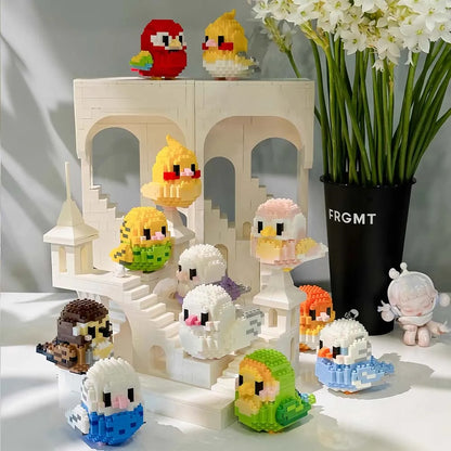 Moe Bird Series Building Block Toys Assembly, Tabletop Ornaments, Children's Educational Toys, Suitable for Boys and Girls, Christmas Gift