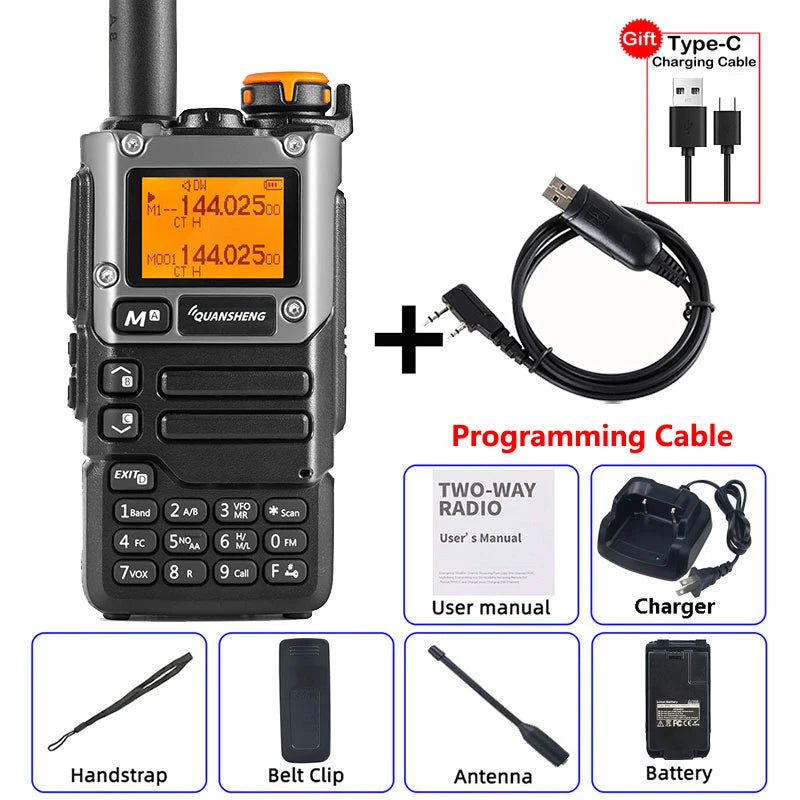 Quansheng UV K5 (8) Walkie Talkie Am Fm Radio de Dos Vías Estación Conmutadora Set Inalámbrico de Radioaficionado Receptor de Largo Alcance Quansheng UV-K6