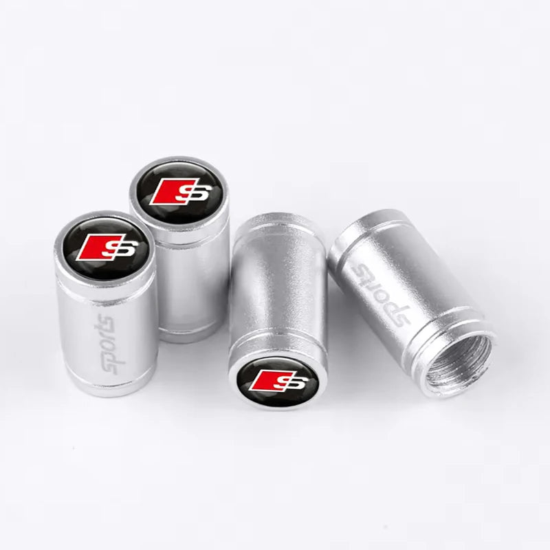 4 unids tapa de válvula de coche, tapas de válvula de rueda, cubierta antipolvo, accesorios de neumático para Audi S line Sports A1 A3 A4 A5 A6 A7 A8 Q2 Q3 Q5 Q7 TT S5 S3 S4