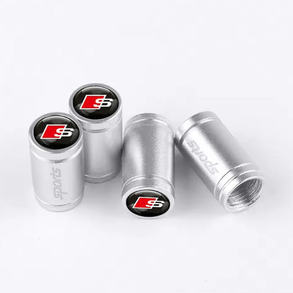 4 unids tapa de válvula de coche, tapas de válvula de rueda, cubierta antipolvo, accesorios de neumático para Audi S line Sports A1 A3 A4 A5 A6 A7 A8 Q2 Q3 Q5 Q7 TT S5 S3 S4