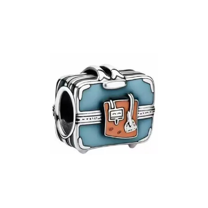 Pink Bead Bag Perfume Lipstick high heels Pendant fit Original Bracelet Accessories DIY Jewelry Women 925Silver Gift Trunk Charm