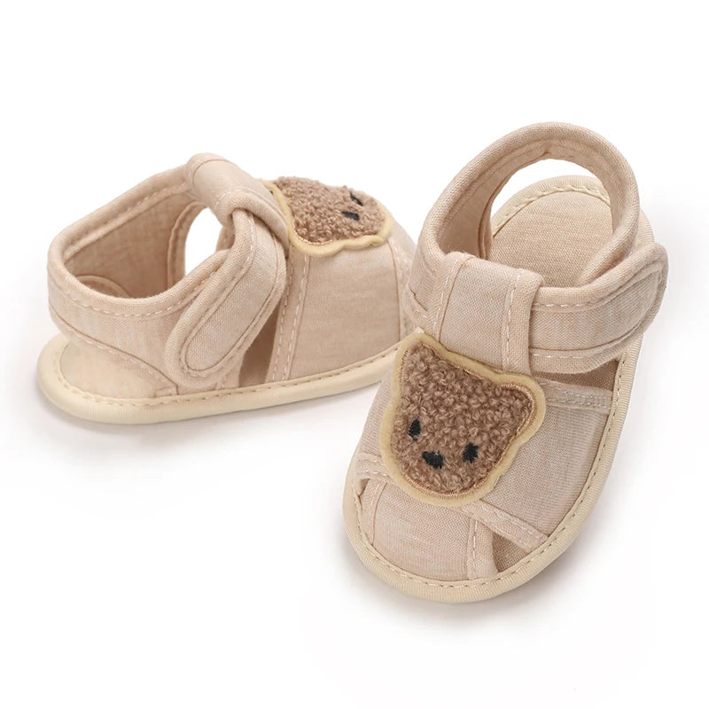 Cute Bear Soft Sole Comfortable Sandals for Infants and Toddlers, Baotou Anti Kick First Step Shoes 0-18 Months