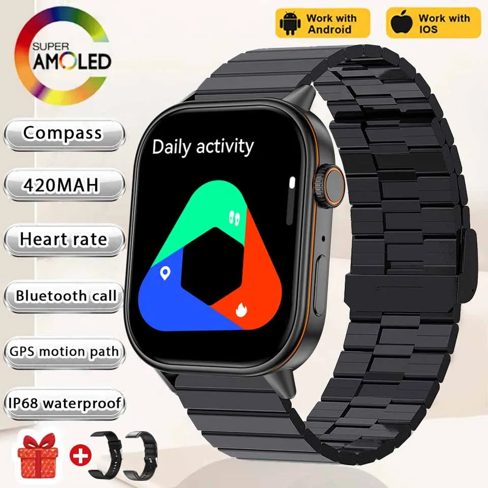 NEW Fashion Built-in 6 Stars GPS Position Smart Watch, Women 2.01'' AMOLED HD Screen IP68 Waterproof Sport  Bracelets For Ladies