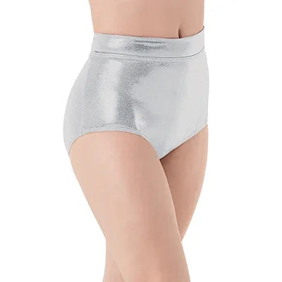 Women Mid Waist Metallic Shorts For Adults Ballet Performance, Dance Bottoms Basic Booty Shorts, Fitness Pants For Girls