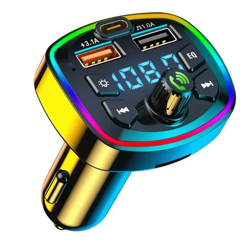3.1A USB PD Fast Charging Car Charger FM Transmitter Bluetooth 5.0 Audio Receiver MP3 Music Player TF Card Quick Charge Adapter