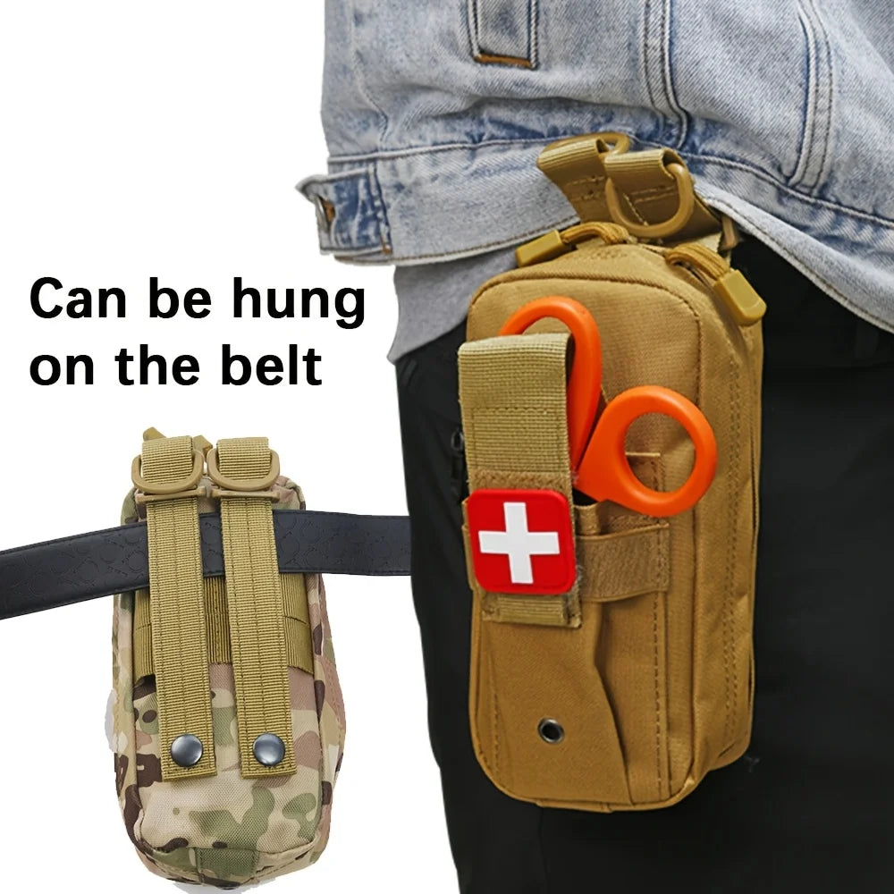 Tactical First Aid Kit Tourniquet Medical Rescue Molle Pouch Survival Gear for Camping Hiking Emergency Preparedness