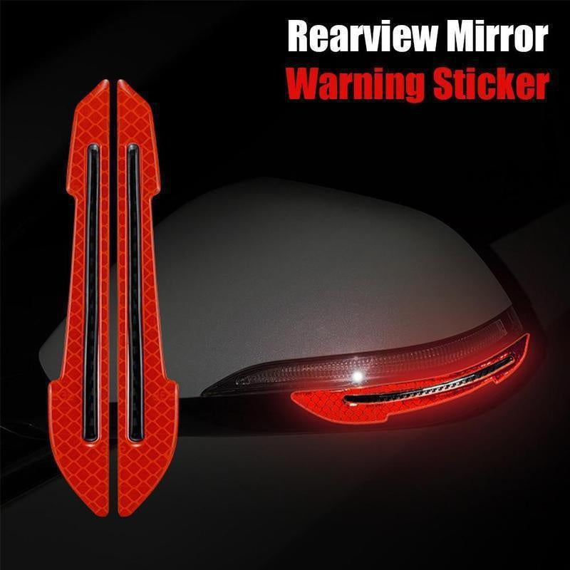 2Pcs/set, Car Rearview Mirror Reflective Sticker, Safety Warning Reflective Sticker, Car Rearview Mirror Decorative Strip