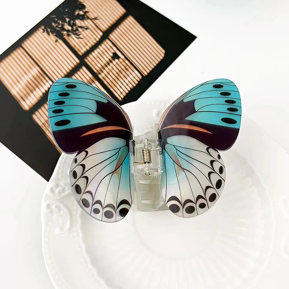 1Pc Big and Elegant Butterfly Hair Claw Clips, Colorful Claw Clips Accessories for Women with Thin and Medium Hair, Styling Accessories