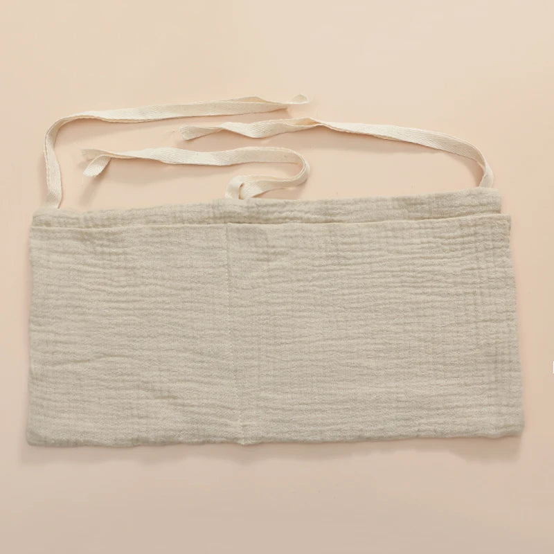 100% Cotton Baby Crib Storage Bag Multifunctional Newborn Bed Headboard Organizer For Kids Baby Bedding Diaper Bag