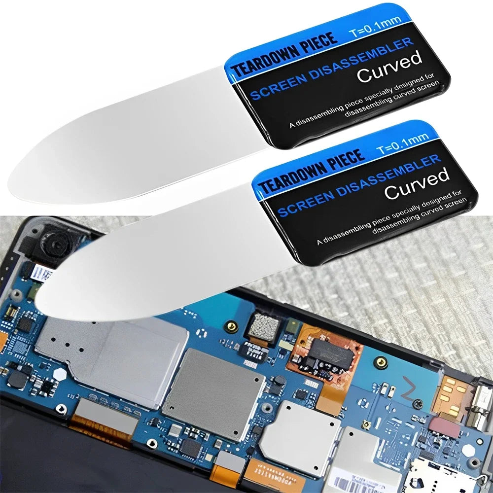 1-5Pcs Mobile Phone Curved LCD Screen Spudger Opening Pry Card Tools Ultra Thin Flexible Mobile Phone Disassemble Steel Metal