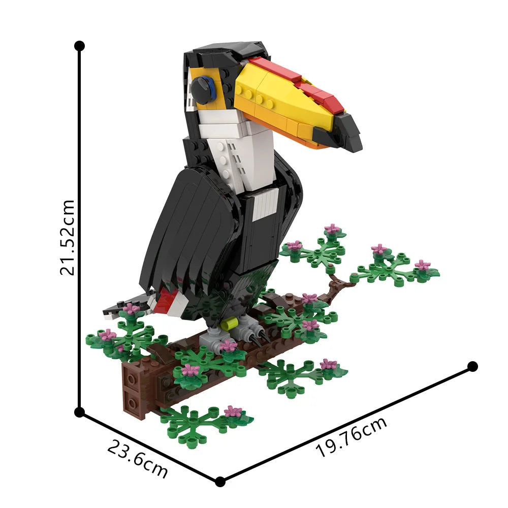 MOC Raven Model Building Blocks Sets Clever Raven Black Bird 3D Home Ornament Brick STEM Toy Adult Valentine's Day Gift
