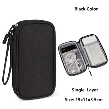Travel Organizer Electronics Accessories Organizer Portable Waterproof Double Layers Storage Bag for Cable Hard Disk Power Bank