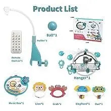 Baby Crib Mobile with Lights Music Projection for Infants 0-6 Months Remote Control Crib Toys for Newborn Baby Mobile for Crib