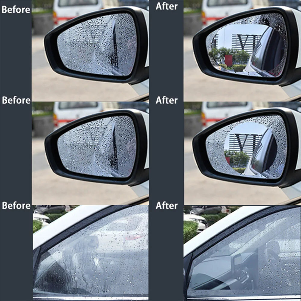 Car Rainproof Anti Fog Sticker, Car Rainproof Film, Clear Window Waterproof Film for Car Motorcycle, Mirror Film Accessories