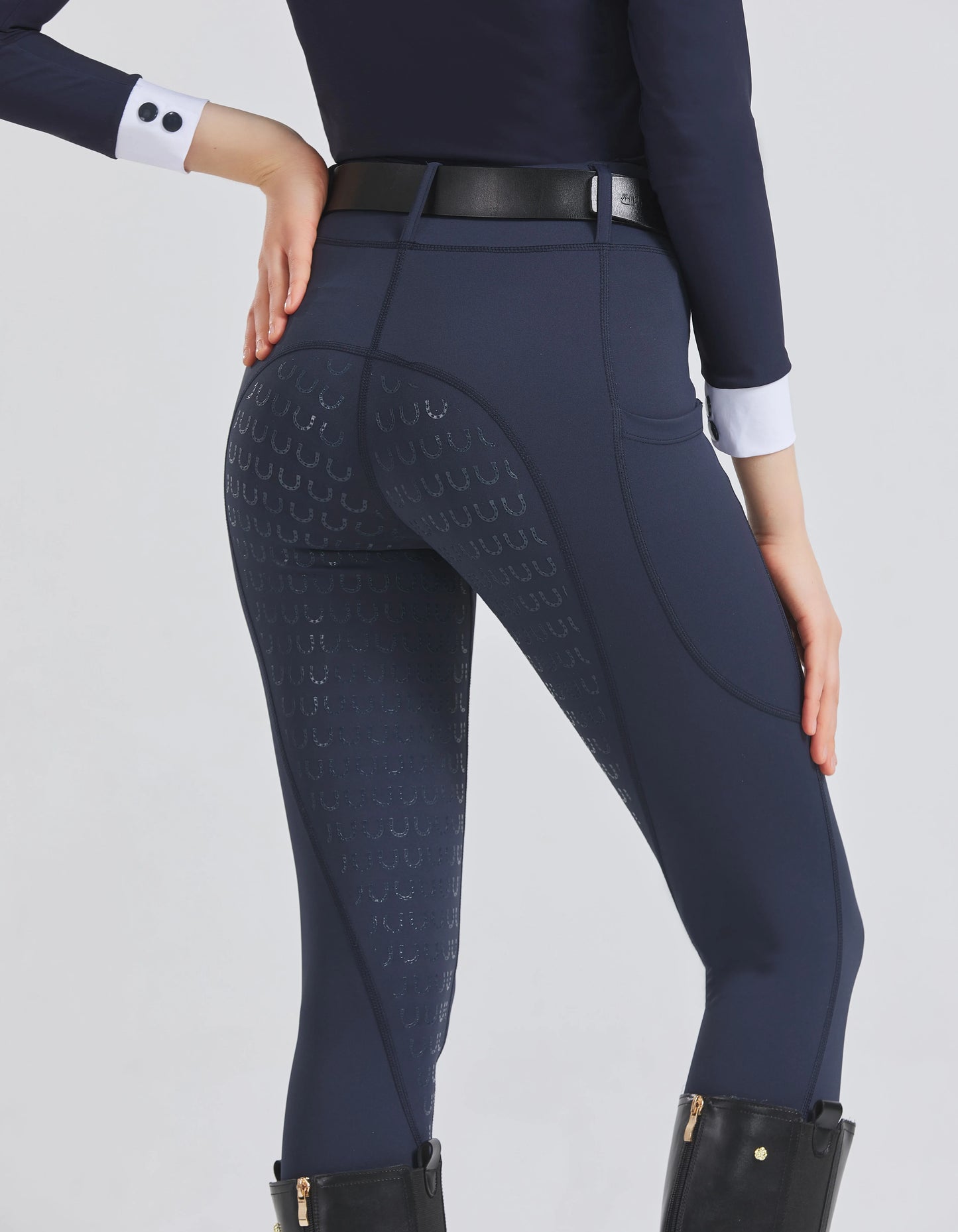 Spring and Summer Women's Knitted High-Stretch Slim-Fit Silicone Grip Riding Pants, Breathable