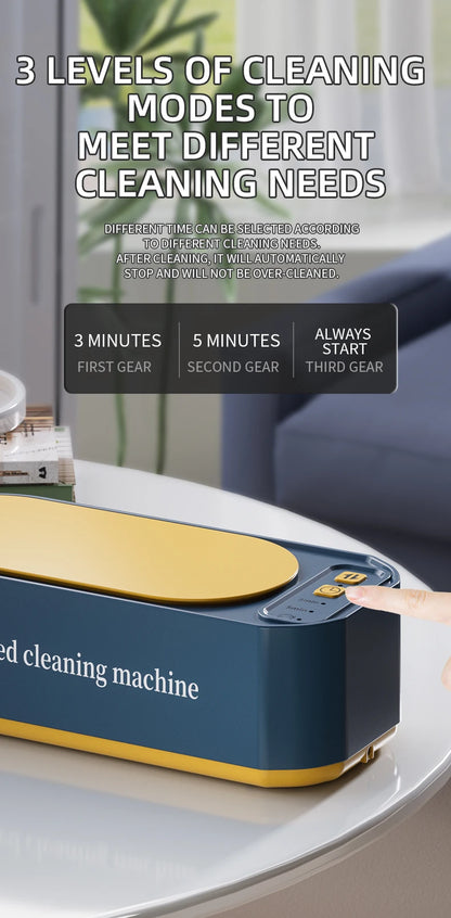 Ultrasonic Glasses Cleaner, 50KHz Contact Lens Cleaner, Household Timer Jewelry Toothbrush Cleaner, Brush Dentures, New MIJIA