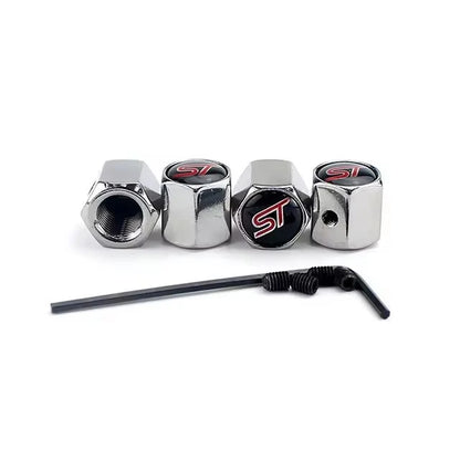 4Pcs/set High Quality Car Valve Caps Stem Case Covers For ST Line Accessories Wheel Valve Dust Caps Tyre Rim Stem Cover For Ford