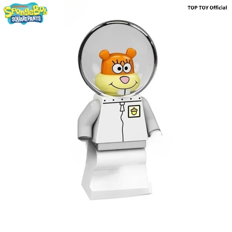 SpongeBob SquarePants Big Star Krabby Patty Burger King Anime People Cartoon Anime Small Particle People Assembly Toy Model Gift