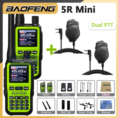 UV 5R Mini Baofeng Walkie Talkie Bluetooth 5W Dual-Band VHF/UHF USB-C Charging Fits All Team Operations For Hotel Security Camp