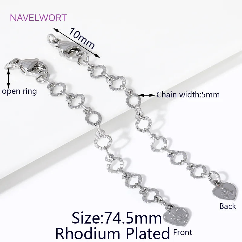 1/3/5Pcs/lot, 18K Gold Plated Round Extension Chain For Jewelry Making, Brass Extended Tail Chain, DIY Necklace Accessories