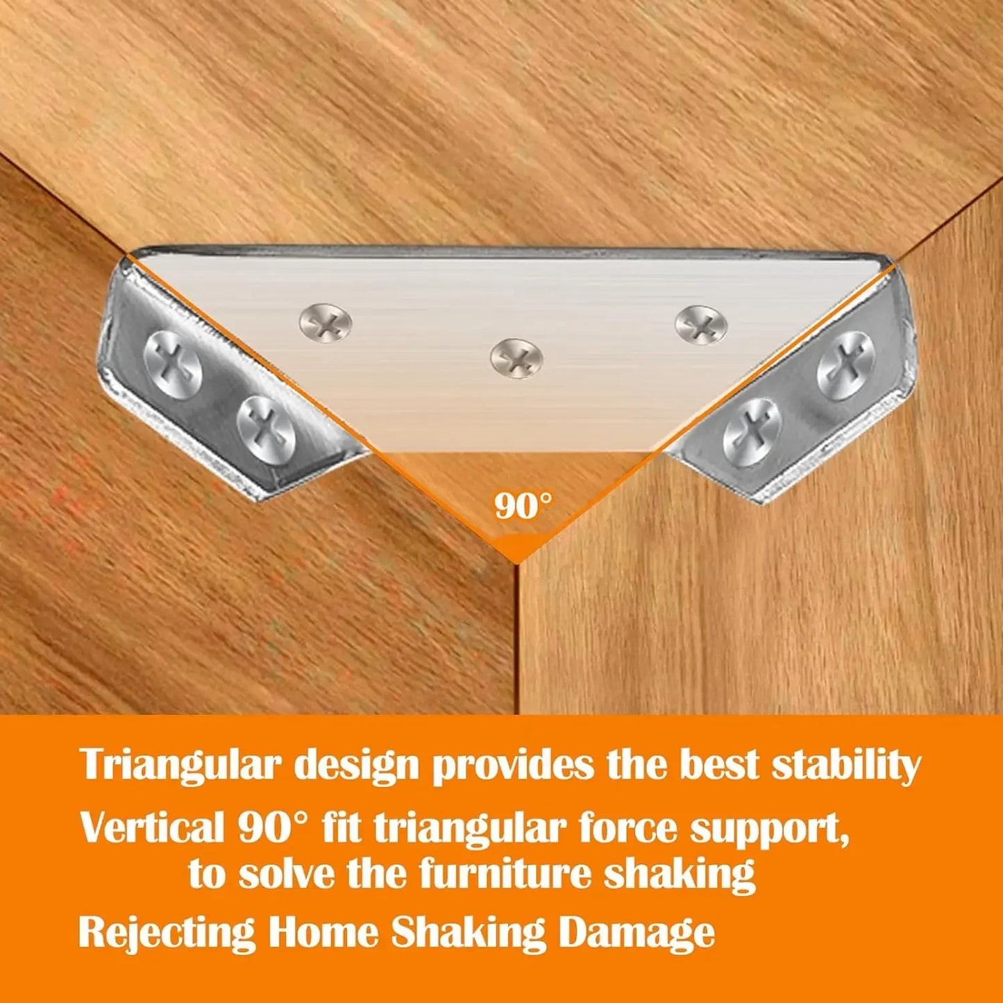Corner Brackets, Stainless Steel Furniture Angle, Shelf Connector, Cabinet Support Fixing Frame Corner Brace
