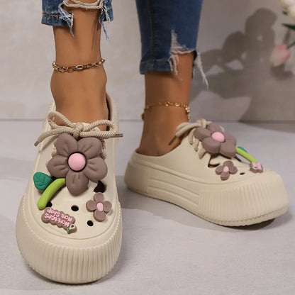 Summer Women Slippers, Cute Decoration Platform Sandals, Casual Outdoor Clogs, Beach Sandal, Non-slip Slides, Indoor Home Shoes 35-42