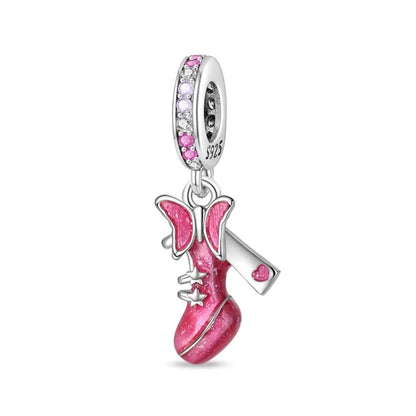 New 925 Silver Fashion Pink Princess Skirt Bag Lipstick Charms Beads Fit 3mm 925 Original Bracelet DIY Jewelry Birthday Gift