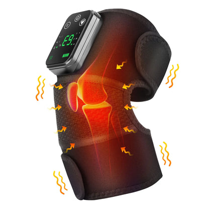 Thermal Knee Massager 3-in-1 Shoulder, Knee, and Elbow Heating Massage Support Brace Rechargeable Vibration Pad Machine Muscle Relaxer