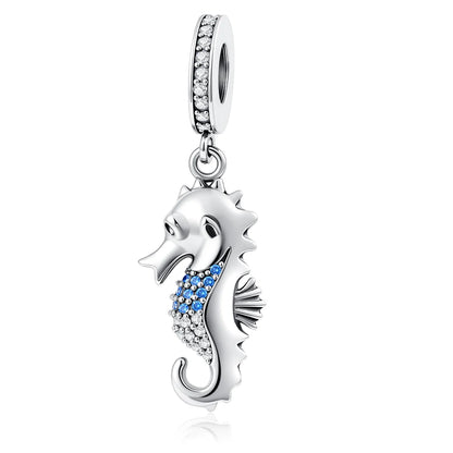 New 925 Silver Octopus crab Charm Bead Sea turtle starfish Seahorse dolphin Pendant Fit Original Bracelet Women DIY Jewelry Gift