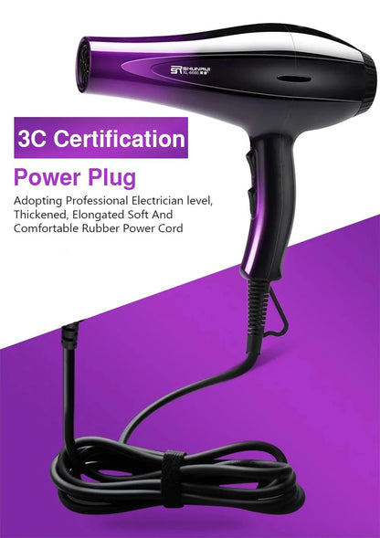 High-Power Ionic Hair Dryer, Fast Heating and Hot/Cold 9 Gears Adjustment Home Professional Hair dryer, Blow Dryer with Accessories