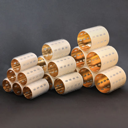 6pcs Ceramic Thermal Hair Rollers Aluminium Core Fast Heating Self Gripping Air Bang Magic Sleep Curlers Light 60mm White 1943