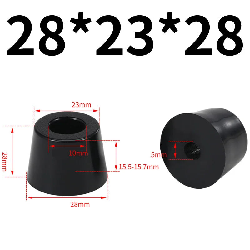 Black Rubber Bumper Furniture Pad Feet Leg Pads Tile Floor Protectors Table Leg Cover With Washers