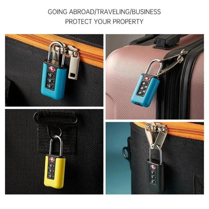 TSA Customs Code Lock for Travel Luggage, Password Changeable, Black Lock, Contrast Design, Padlock, 3-Digit Combination Lock