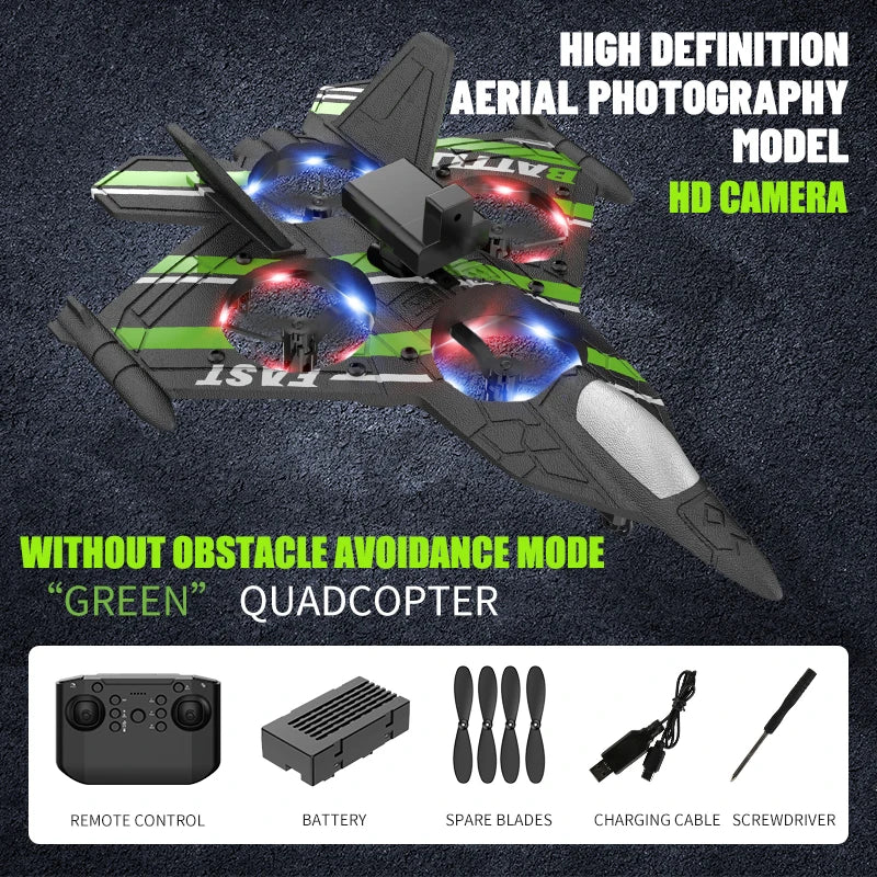 Aircraft RC Plane with Camera Remote Control Helicopter Obstacle Avoidance Fighter 2.4G Airplane EPP Foam Kids Christmas Toys